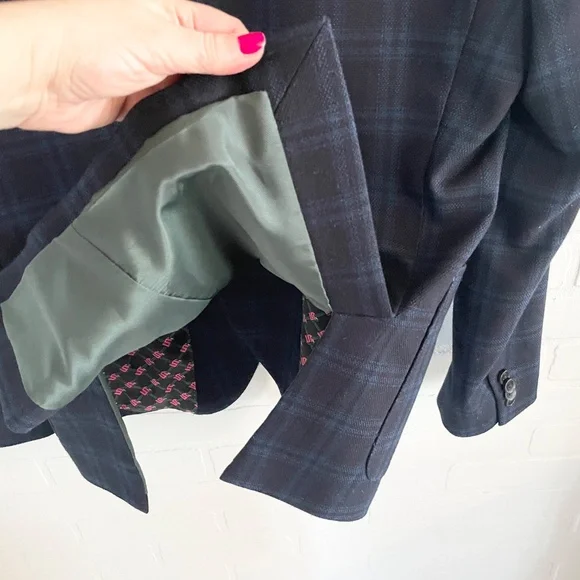 Scotch & Soda Plaid Blazer Tailored Single Button Structured Lined Menswear Sz M - Picture 15 of 16